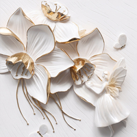 Décorations murales pour chambre d'enfant, 40*40 cm, petites, faites à la main, écologiques, accessoires pour la maison, 4 peintures jointées, elfe, fleur