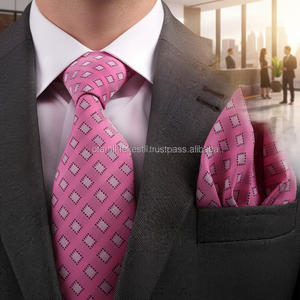 Pink Necktie Set, <b>Neck</b> <b>Tie</b>, Corbata, Gravate, Krawatte, Cravatta, Fashion <b>Tie</b> - Product Image 3
