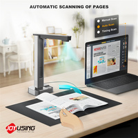 Scanner de livre 13MP Taille de capture A3 à aplatissement automatique, caméra de document USB portable pour ordinateur portable/scanner de bureau