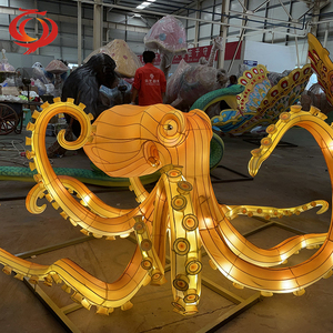 Linterna de seda de dinosaurio de animales tradicionales chinos, iluminación colorida para decoraciones de festivales para parques temáticos, graduación de Ramadán - Product Image 3