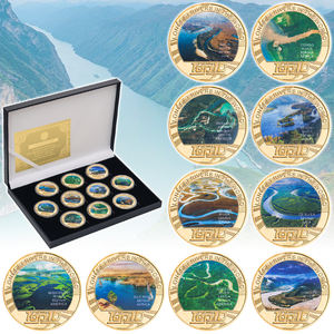 Colección de Monedas de Aleación de Zinc Chapadas en Oro del Desafío de las Diez Mejores Ríos Más Largos del Mundo al por Mayor - Product Image 2