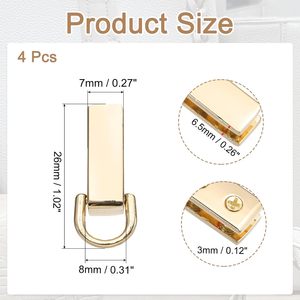 Boucle de fixation latérale pour sac, fermoir métallique pour suspension de sac à main, connecteur de chaîne de sac à main avec anneau en D - Product Image 2