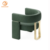 Meubles de styliste répliques, en velours, vert, chaises de loisirs, de marque pour la française, vente en gros, 9 pièces