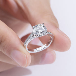 Bague pour femme Messi Jewelry MSR-2035 PT950 avec diamant de laboratoire de forme ronde - Product Image 6