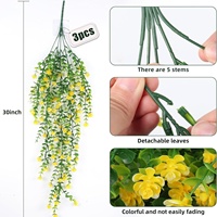 Fleurs en plastique maillé, Eucalyptus, Camélia, Lierre, Feuille d'argent, Petit Lotus, verdure artificielle multicolore à suspendre au mur