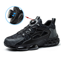 Chaussures de sécurité respirantes, confortables, légères, résistantes à l'usure, bottes de protection du travail, chaussures de travail à embout d'acier, laçage rapide, sécurité