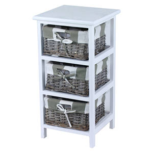 CÓMODA MULTIFUNCIONAL DE MADERA MACIZA 30X30 CM A. 58 CM BLANCA - Product Image 1