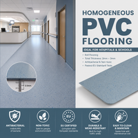 Homogener PVC-Vinylbodenbelag Antibakteriell Jodresistent Verschleißfest Medizinischer Bodenbelag für Kliniken und Pflegeheime