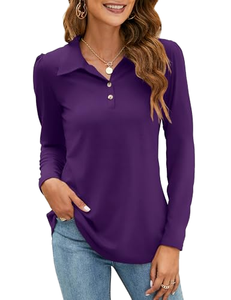 Camisa Casual de Manga Larga con Cuello para Mujer, Alta Calidad, Fabricante Mayorista - Product Image 1
