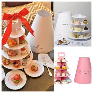 <span class=keywords><strong>Torre</strong></span> de Exhibición de Pasteles y Cupcakes de 3 Niveles Personalizada, Papel Repujado y Cartón para Panadería, Cajas Tipo Carpeta para Donas, <span class=keywords><strong>Sushi</strong></span> y Pan - Product Image 1