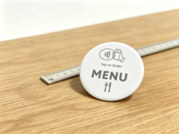 Carte de menu NFC personnalisée en époxy avec dos autocollant, autocollant de table imperméable pour commande numérique de menu de restaurant