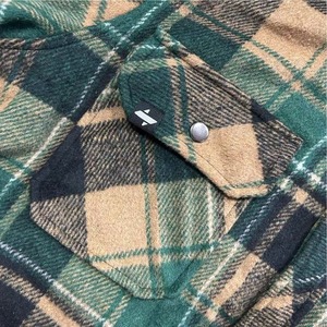 Người đàn ông của giản dị flannel bông lót Áo khoác nút-kẻ sọc kiểm tra quá khổ túi phía trước Trọng lượng nhẹ ấm polyester bông mùa đông - Product Image 5