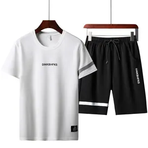 ANSZKTN-chándal deportivo para hombre, camiseta y pantalones cortos, conjunto de dos piezas, Verano