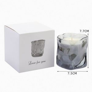 Modern Twisted Glass Jar Scented Aromatherapy <b>Candles</b> Amber Gray Pink Home Decor - Product Image 3