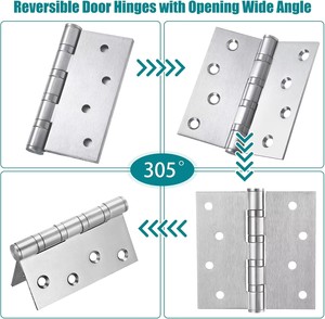 Charnières de porte à roulement à billes, charnières de porte robustes en acier inoxydable avec coins carrés pour portes et fenêtres - Product Image 4