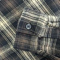 Chemises en flanelle de polyester à carreaux avec logo personnalisé pour hommes Veste d'hiver à bouton unique avec logo à l'avant