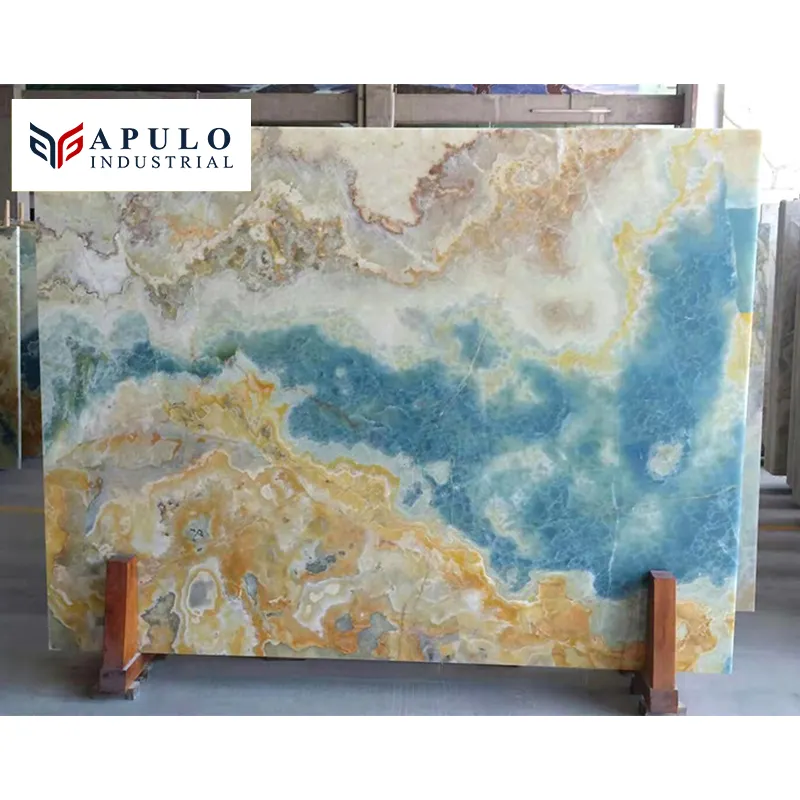 Beautiful natural blue onyx marble tile
