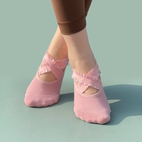 Chaussettes de yoga et de ballet antidérapantes en coton pour femmes, fines, invisibles, pour la saison d'automne, avec logo personnalisé sur le bord, pour usage quotidien