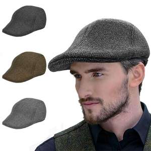SIYWINA cappello piatto a righe da uomo cappello da strillone Vintage cappello da caccia cop cappello da esterno Ivy Cap per cappellini blinder <span class=keywords><strong>peaky</strong></span> - Product Image 1