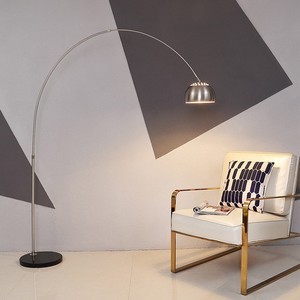 Hiện Đại Tối Giản <span class=keywords><strong>Arc</strong></span> Đèn Sàn Chải Nickel Kết Thúc Có Thể Điều Chỉnh Cánh Tay LED Nguồn Ánh Sáng Cho Phòng Khách Phòng Ngủ Office-E27 Cơ Sở - Product Image 4