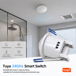Détecteur de présence humaine 24 GHz à ondes millimétriques - Moniteur de signes vitaux et détecteur d'occupation haute sensibilité pour salle de bain - Product Image 5