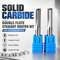 Fraise droite en carbure à 2 dents 4mm 6mm pour CNC, outil de découpe pour machine à bois