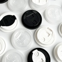 Couvercle papillon 90 mm à double trou anti-fuite, jetable, universel pour gobelets en papier et en plastique, idéal pour thé au lait, café à emporter