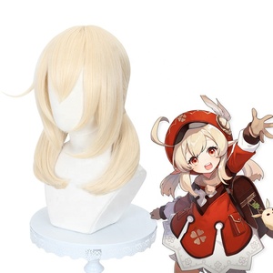 Peluca de <span class=keywords><strong>Cosplay</strong></span> de <span class=keywords><strong>Klee</strong></span> de <span class=keywords><strong>Genshin</strong></span> <span class=keywords><strong>Impact</strong></span> al por Mayor, 45 cm, Larga Mediana, Beige Mixto, Sintética, Resistente al Calor, Pelucas de Anime - Product Image 2