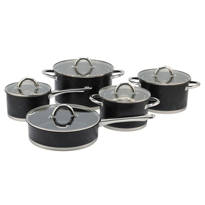 10pcs hiện đại không dính thép không gỉ <span class=keywords><strong>Cookware</strong></span> Set Frying Pan kho nồi nước sốt Pan nấu ăn nồi và chảo Set - Product Image 6