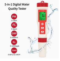 Stylo de test d'eau multifonction Vista 5 en 1 avec détection du chlore libre, ORP, H2, température et pH, écran LCD 0-14 pH 0-60°C