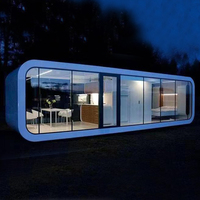 Casa Cápsula Moderna y Transpirable de 40 pies, Tipo Apple Cabin, Prefabricada, Modular, para Hotel, Resort, Almacén al Aire Libre y Oficina en Casa