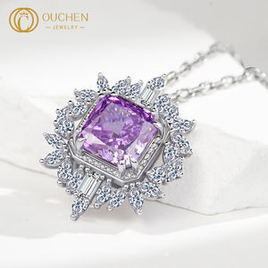 قلادات نسائية من OUCHEN ، مجوهرات من الماس المزروع في المختبر ، سلسلة حقيقية صلبة 14K 18K - Product Image 2