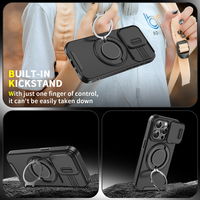 Coque de téléphone coulissante pour Samsung S25 + S24 Ultra S23 FE S22 Plus S21 S24 FE Support en métal Couverture robuste pour hommes