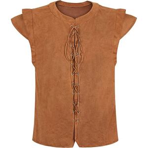 Amazoned Viking Pirate Suede Vest Renaissance Halloween <span class=keywords><strong>Cosplay</strong></span> Túnica Disfraz Proveedor al por mayor - Product Image 2