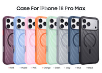 Funda Protectora Híbrida de TPU y PC, Translúcida, Mate, Magnética, Antigolpes, Delgada, con Cobertura Total para iPhone 18 17 Pro Max