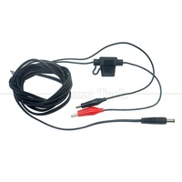 Cable de alimentación con fusible de 12V CC, conductor de cobre con aislamiento de PVC, de 5.5x2.1mm a pinzas de cocodrilo, para cámara de rastreo