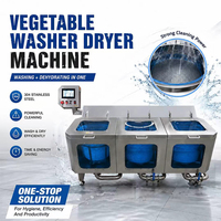 Automatische SUS304 fruit- en groentesalade was- en droogmachine met ozonontsmetting