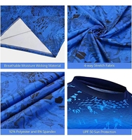 Maillot de pêche personnalisé pour homme à manches longues avec protection UV UPF 50+, séchage rapide et respirant, technique de sublimation et impression sur maille