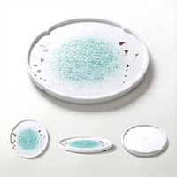 Ensemble d'assiettes rondes en mélamine, plastique de qualité alimentaire, grand plat de service, assiette à pizza, assiette à steak, plateau empilable pour restaurant et maison