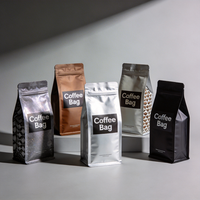 Sachets d'emballage alimentaire personnalisés refermables à fermeture éclair latérale en plastique et aluminium pour café en poudre
