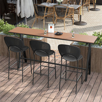 Ensemble table et chaises de bar minimaliste pour café en plein air, table haute pour espace de loisirs en patio, table longue et étroite pour balcon ou fenêtre