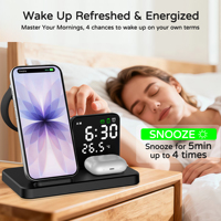 5-in-1 oplaadstation voor slaapkamers, snellader met houder voor iPhone 17, 16, 15, 14, 13, 12 Pro Max en AirPods