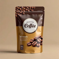 Sachets Doypack personnalisés 100g 150g 250g 500g avec fermeture éclair pour l'emballage de grains de café