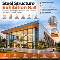 Bâtiment en structure acier sur mesure GloStar avec système de bardage métallique pour les expositions, les installations sportives, culturelles et publiques