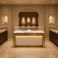 Vitrines de luxe pour bijoux avec éclairage LED et design éco-responsable pour la décoration de magasins, les stands de salons professionnels et les showrooms