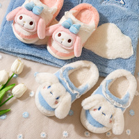 2022 en Stock enfants pantoufles en peluche Kuromi mélodie cannelle Pom Pom Purin mignon Kawaii enfants pantoufles en peluche
