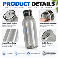 Bouteille d'eau réutilisable en Tritan, 400 ml et 550 ml, avec logo personnalisé, sans BPA, anti-fuite, avec 3 options de couvercle – Vente en gros