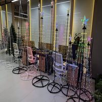 JIUAN 2,1 m Lumière d'arbre LED intelligente WS2815B IP65, design tour conique, RVBIC à changement de couleur pour décorations de Noël et de fêtes CE