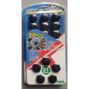 Cache-écrous de roue Maxeed Chrome 21 mm noirs, 20 pièces pour roues de voiture - Product Image 1