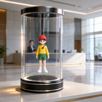 Affichage holographique 3D interactif IA cylindrique transparent de 5,5, 6, 7, 10,1 pouces pour projection humaine numérique 3D